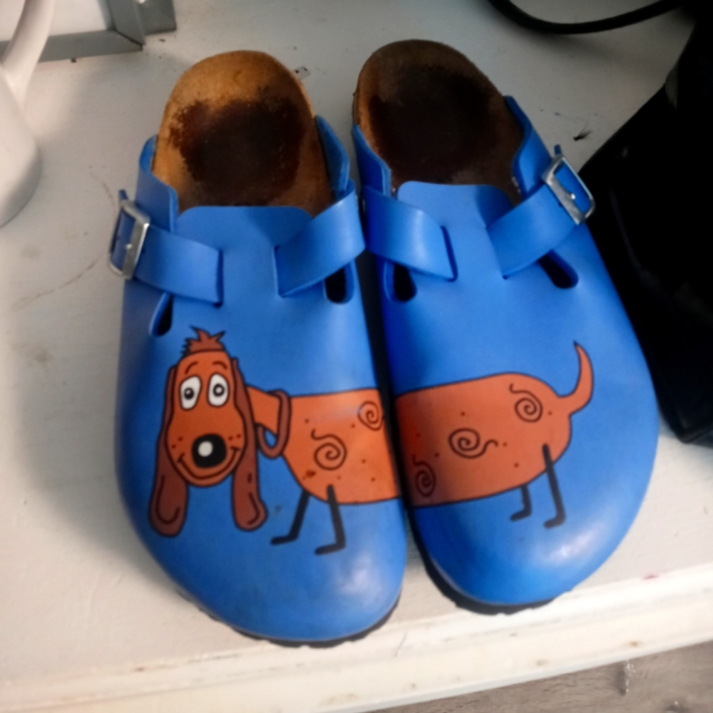 BIRKENSTOCK BIRKI'S BLUE WOODBY DOG CLOG DASHHOUND MULE Size 9